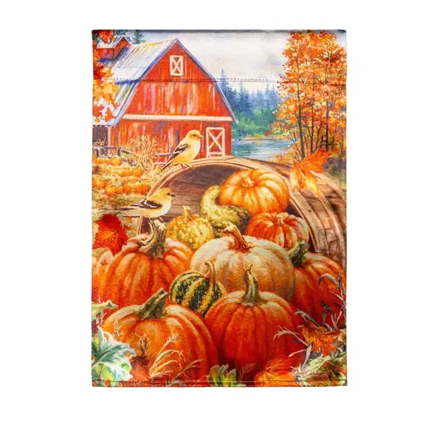 RED BARN LUSTRE GARDEN FLAG