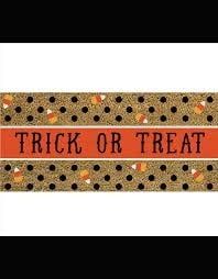 Trick or Treat Halloween Flocked Coir Sassafras Switch Mat