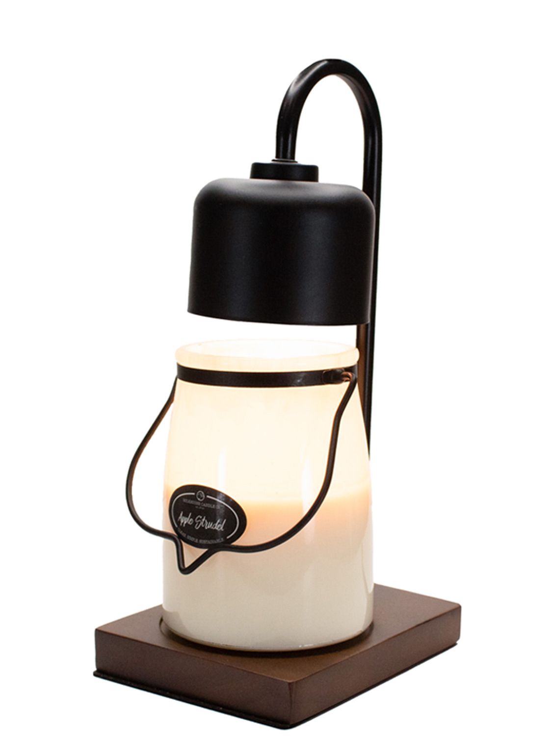 Milkhouse Black &amp; Wood Arched Candle Warmer Lamp