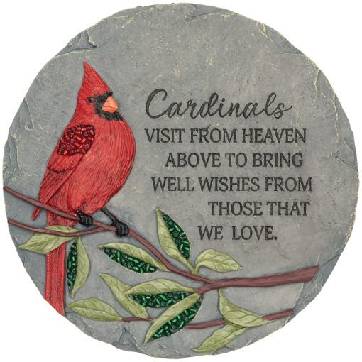 &quot;Cardinals Visit&quot; Beadworks™ Garden Stone