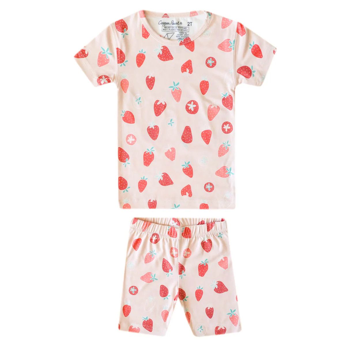 Copper Pearl 2pc Short Sleeve Pajama Set Strawberry, Options: 12M