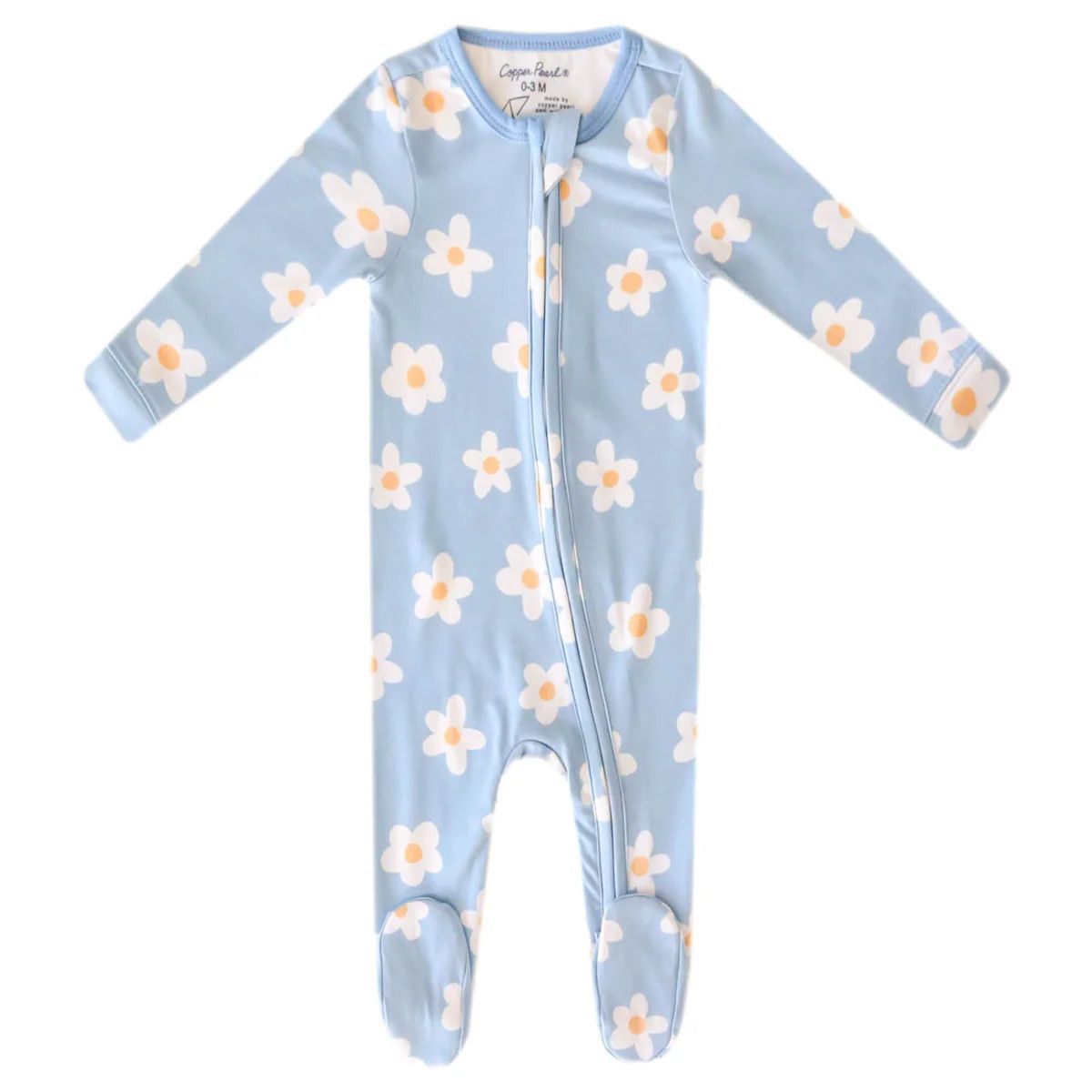 Copper Pearl Zip Up Footie Della 6-12M