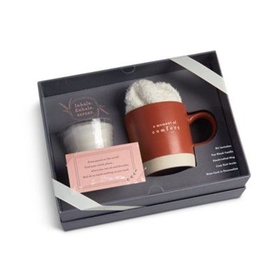 A Moment of Comfort Gift Box, Mug Socks and Candle Set