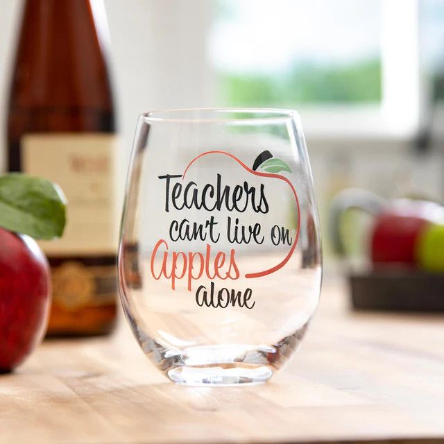 Teachers Stemless Glass, 17oz, Gift Box