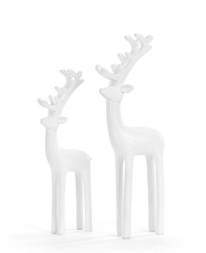 White Resin Reindeer Figures, Size: Large