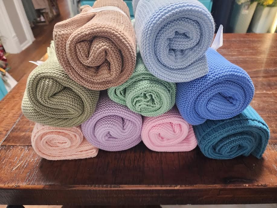 Knit Baby Blanket, Color: Baby Blue