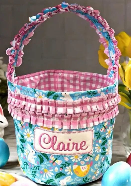 Floral Bunnies Easter Basket