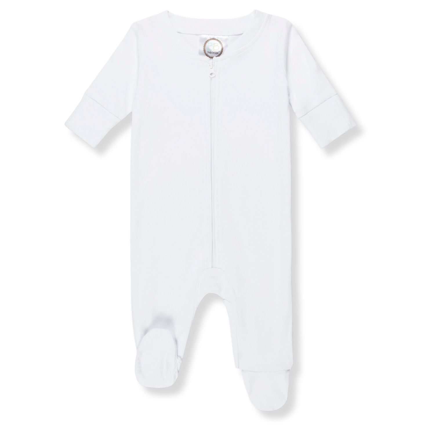 Zipper Sleeper, Color: White, Size: NB
