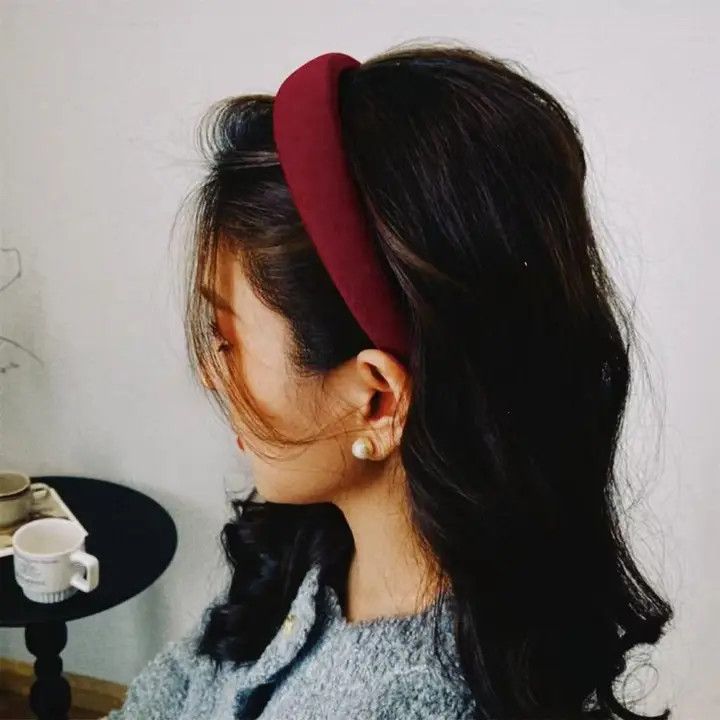 Burgundy Velvet Padded Headband