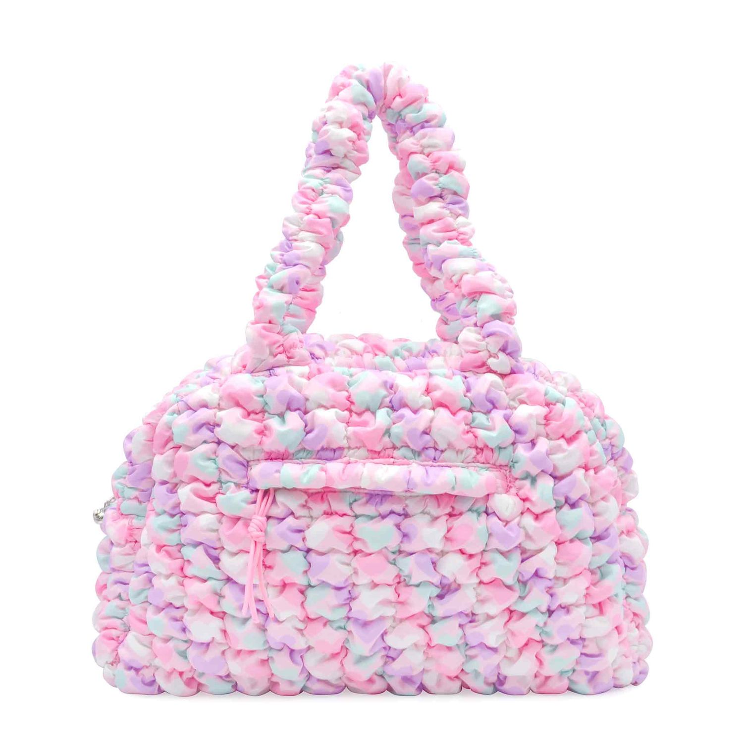 OMG Quilted Scrunchies Heart Printed Medium Duffle Bag