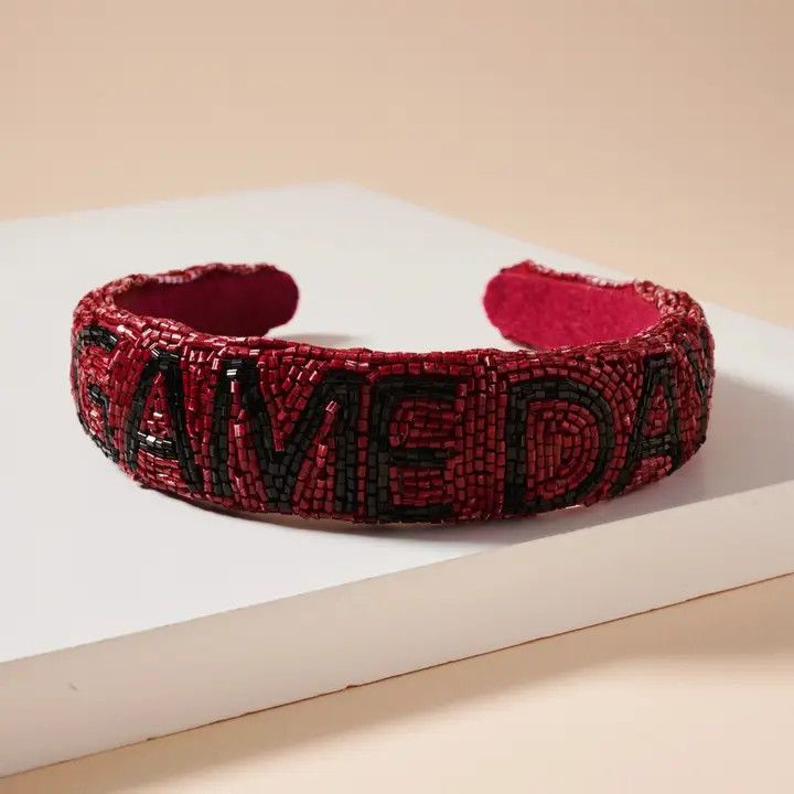 Game Day Seed Beaded Headband