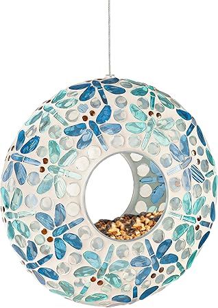 Mosaic Circle Bird Feeder Dragonfly