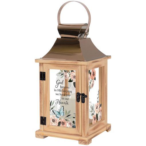 &quot;His Keeping&quot; Floral Lantern