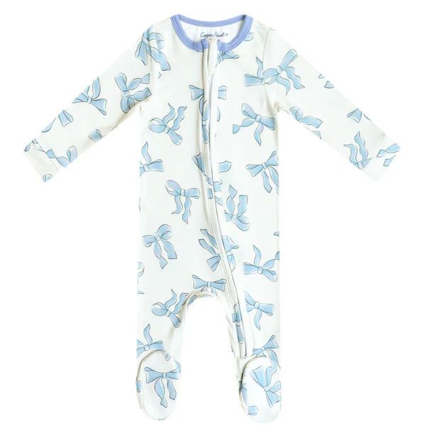 Copper Pearl Zip-Up Footie Newborn - Daphne