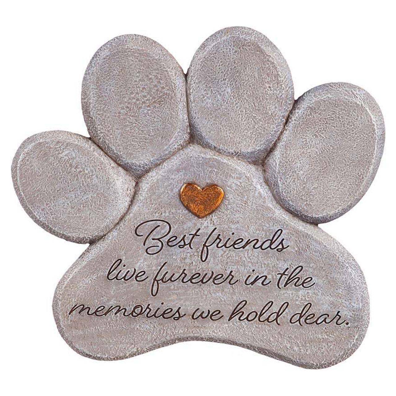 11&quot; Paw Shaped Pet Memorial Garden Stone