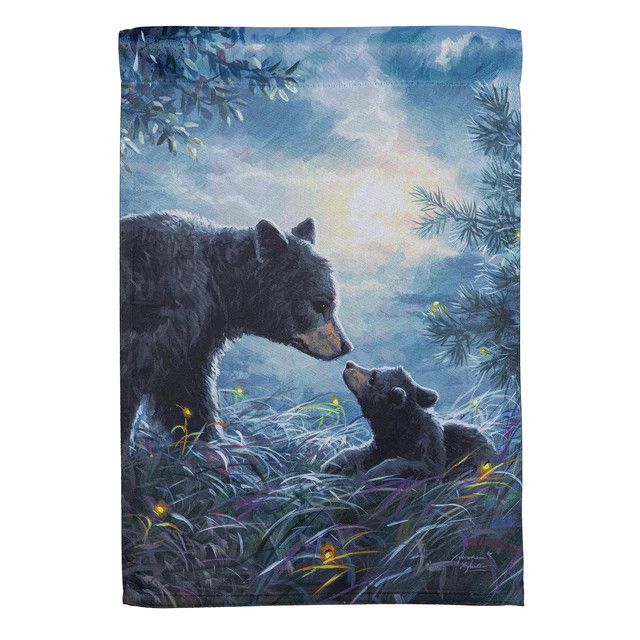 My Little Bear Suede Garden Flag
