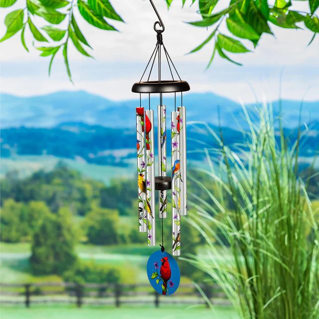 Avria Wind Chime, Hand Tuned Wind Chime, Cardinals, 27&quot; H
