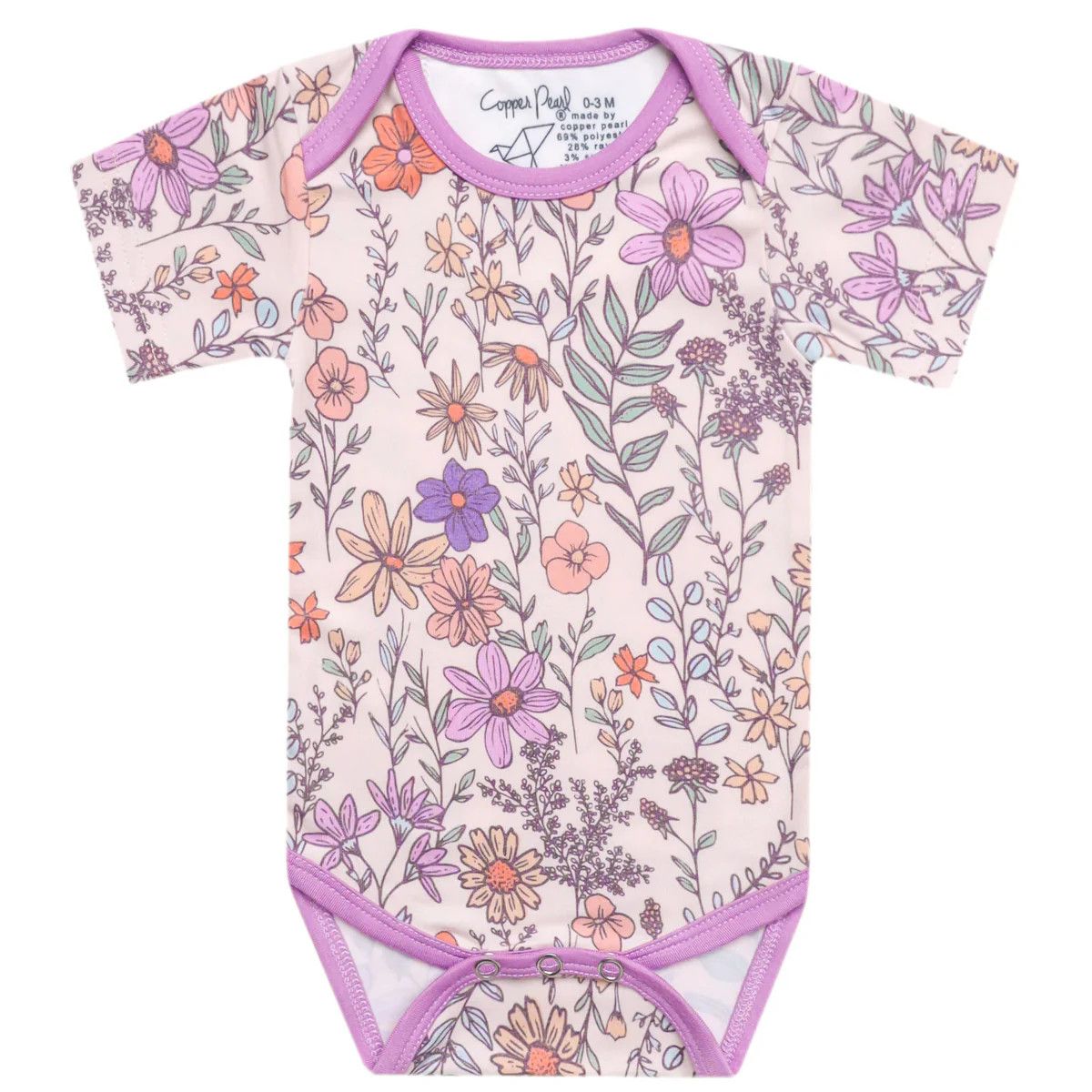 Copper Pearl Short Sleeve Bodysuit Flora, Size: Newborn