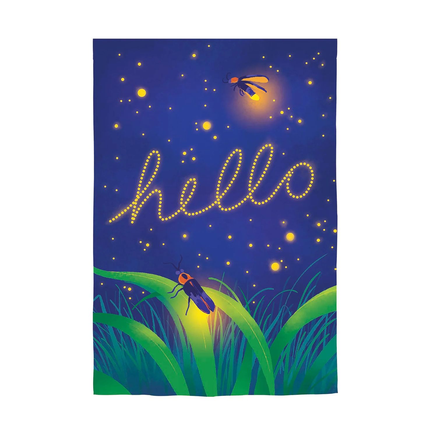 Lightning Bug Hello Suede Flag
