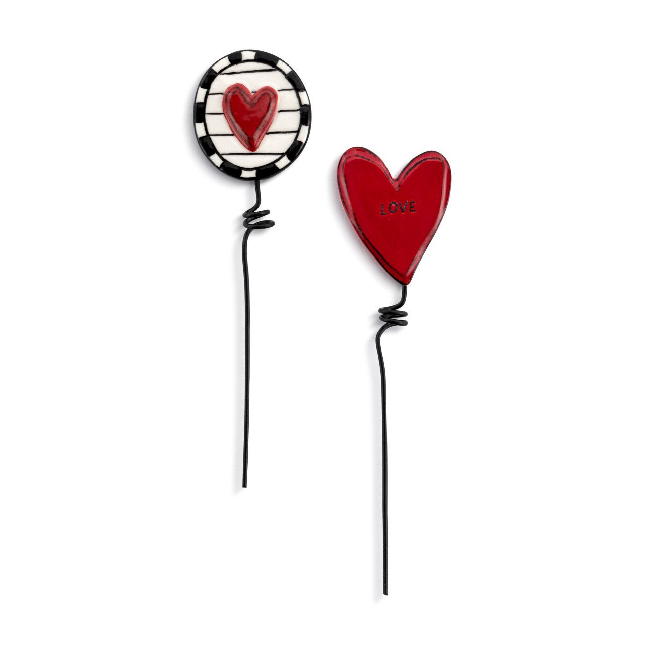 Ceramic Plant Stakes Love Heart (Not a set)