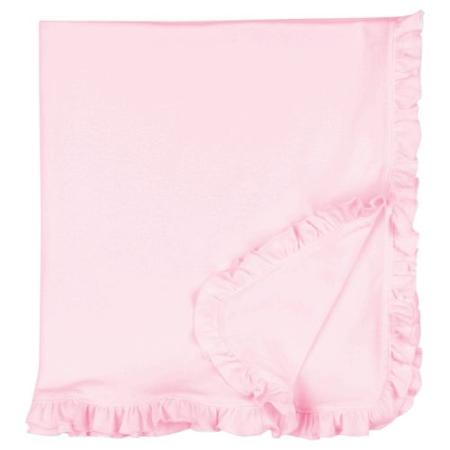 Blank Infant Blanket - Ruffle Pink
