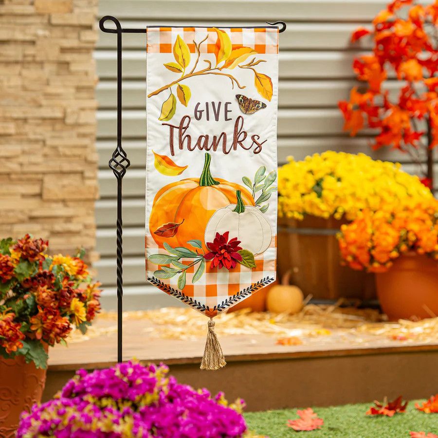 Give Thanks Pumpkins Everlasting Impression Textile Décor