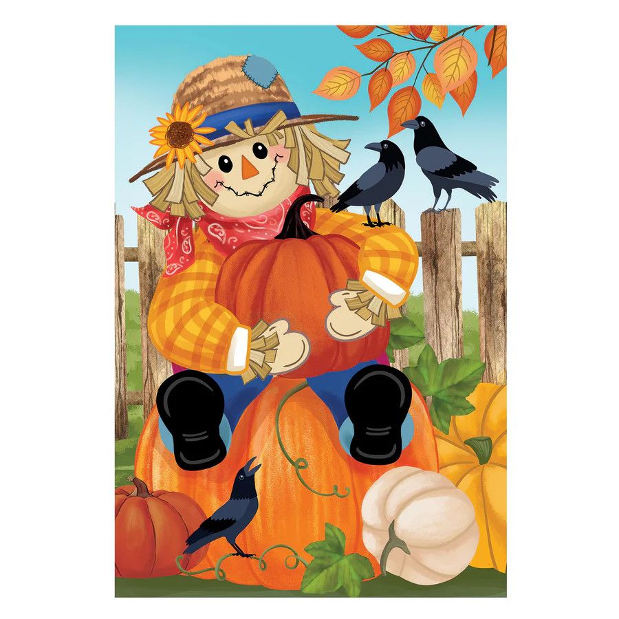 Friends &amp; Scarecrow Suede Garden Flag