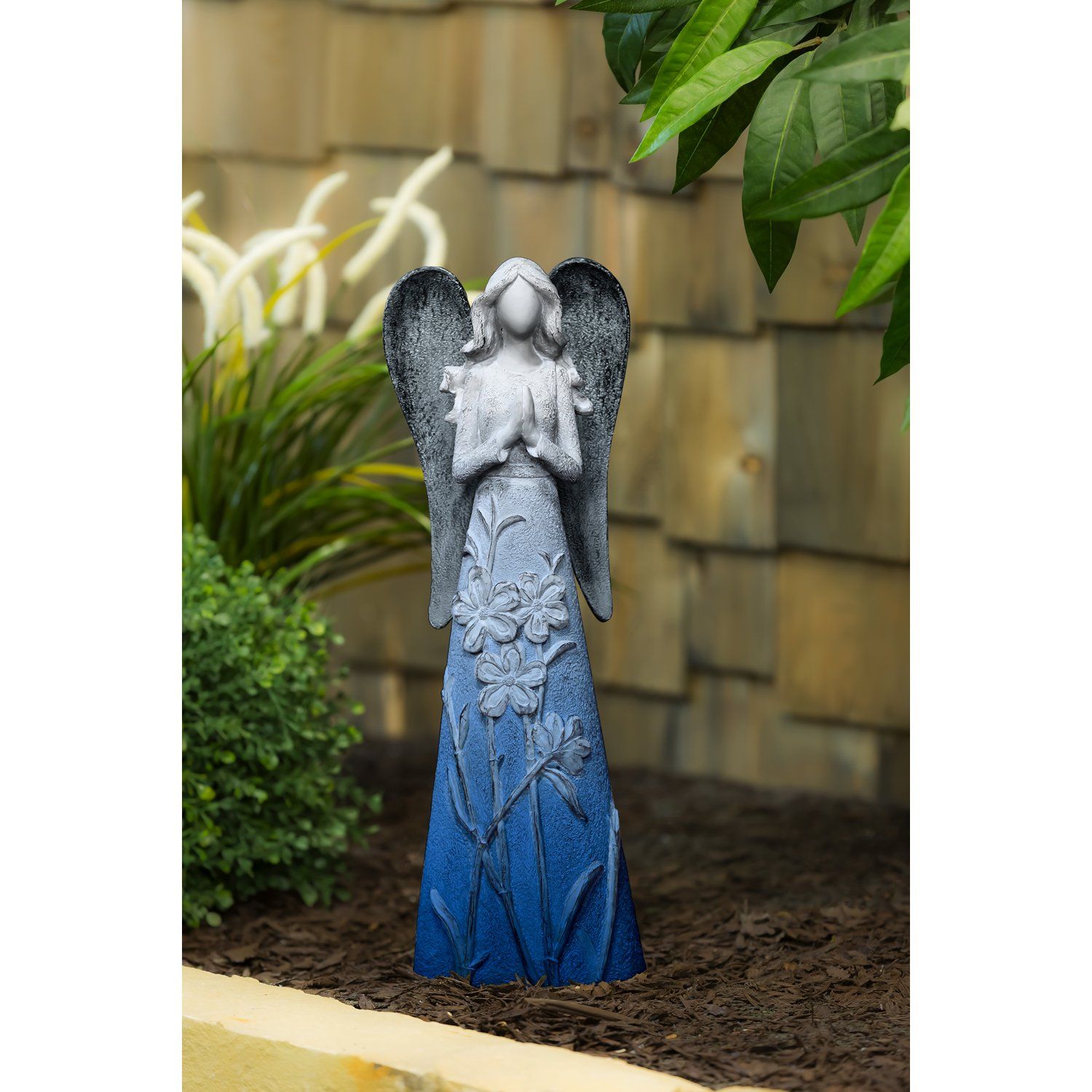 17 in. H Blue Angel Garden Statuary