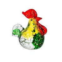 Rooster Glass Table Décor, Yellow, 4"H