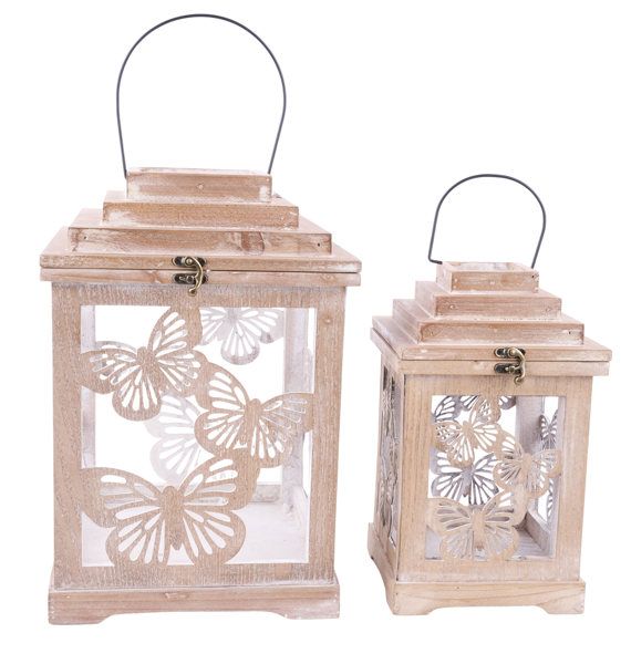 17&quot; H Butterflies Lantern