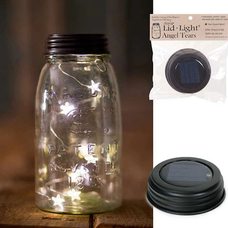 Solar Lid Light Kit w Star-Shaped Angel Tear Fairy Lights