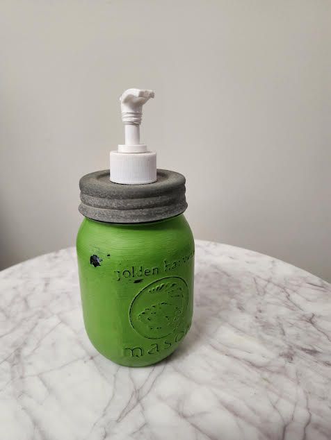 Green Pint Mason Jar Soap Dispenser
