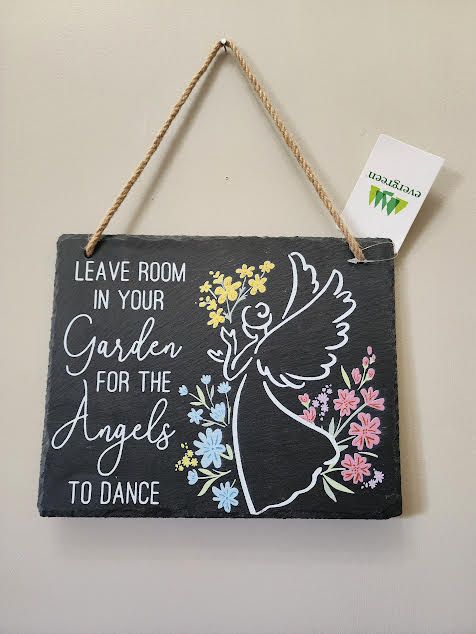 8&quot;x10&quot; Angel Memorial Slate Garden Sign
