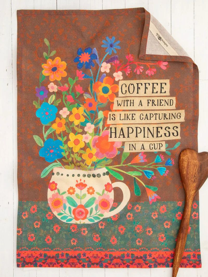 Natural Life Kitchen Dish Towel- Coffee Friend