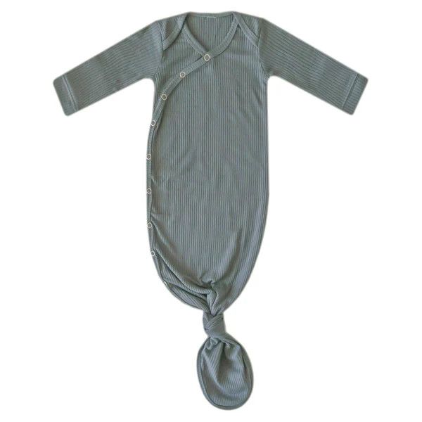 Copper Pearl Moss, Options: Rib Knit Newborn Knotted Gown