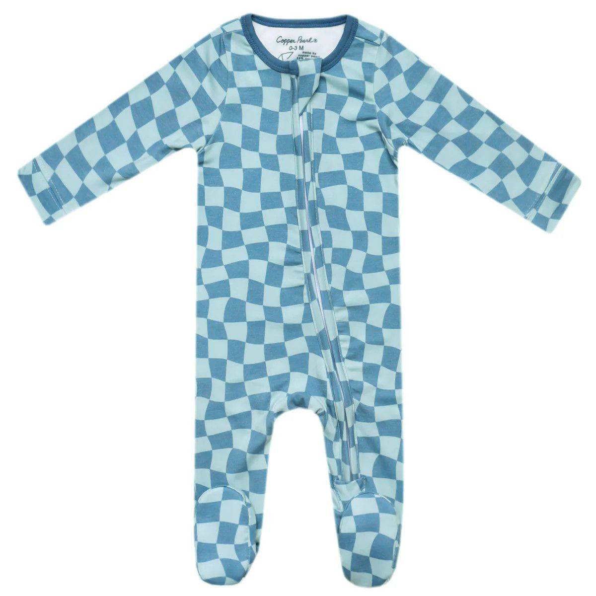 COPPER PEARL Zip-Up Footie Pajama Miles, Size: 6-12M