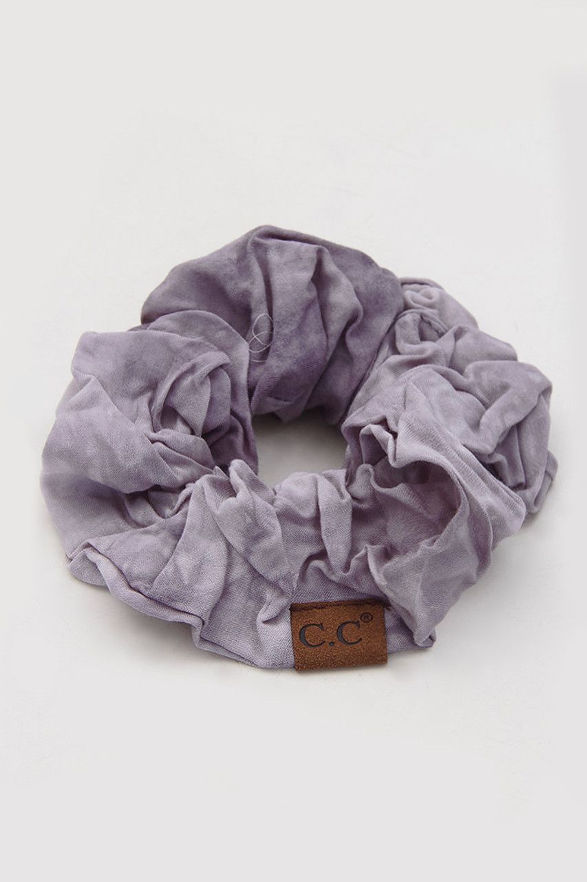 C.C TIE DYE SCRUNCHIES-SC-TD-03-LIGHTGRAY
