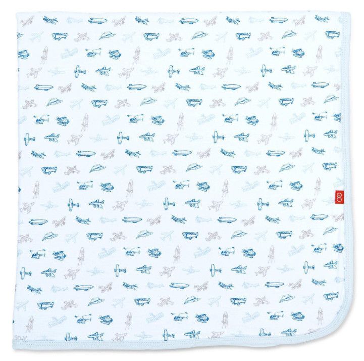 Magnetic Me Organic Cotton Swaddle Blanket, Color: Airplane