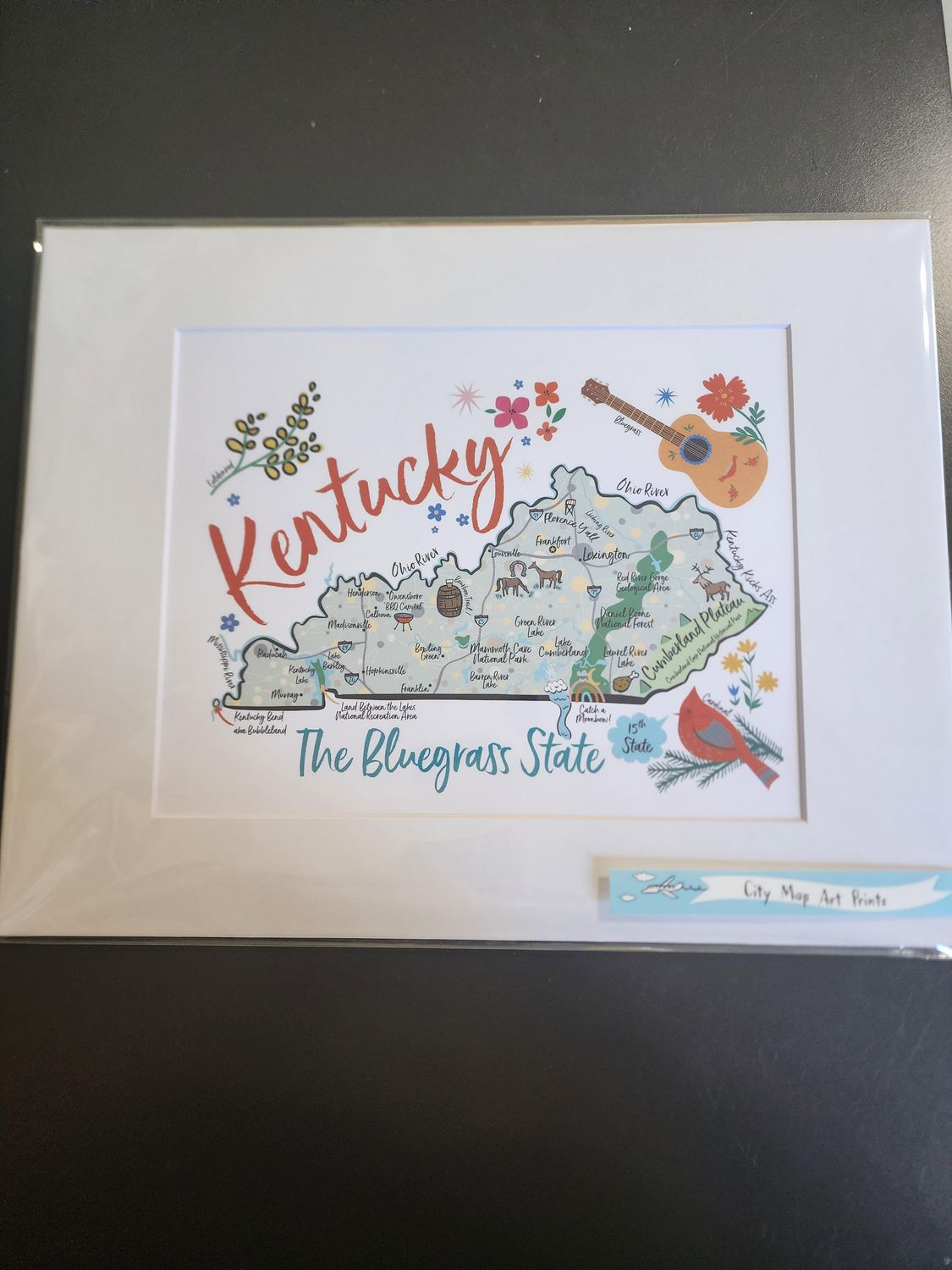 Kentucky City Map Art Print