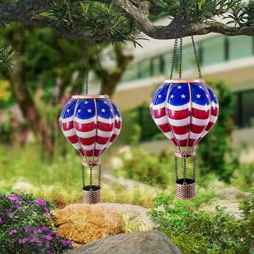 Small American Flag Solar Hot Air Balloon