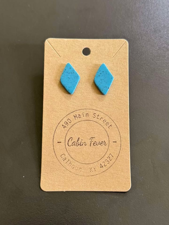 Blue Speckle Diamond Earrings
