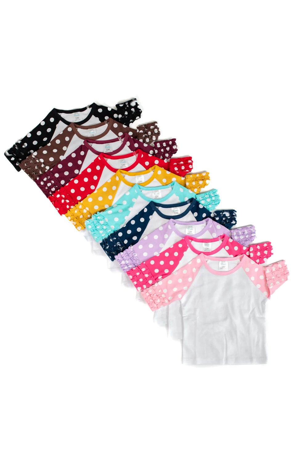 Pink Polka Dot Triple Ruffle Raglan 8