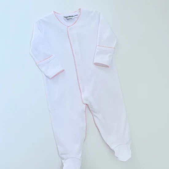 Picot Trim Footie, Size: Preemie, Color: Pink
