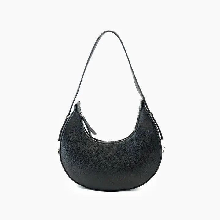 Carol Top Handle Crescent Shoulder Bag Black