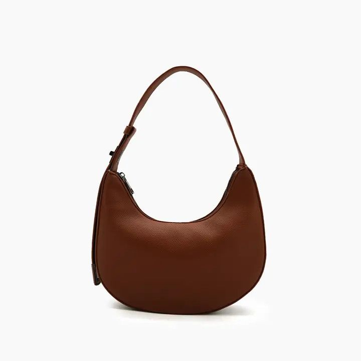 Zarina Vegan Leather Shoulder Bag Brown
