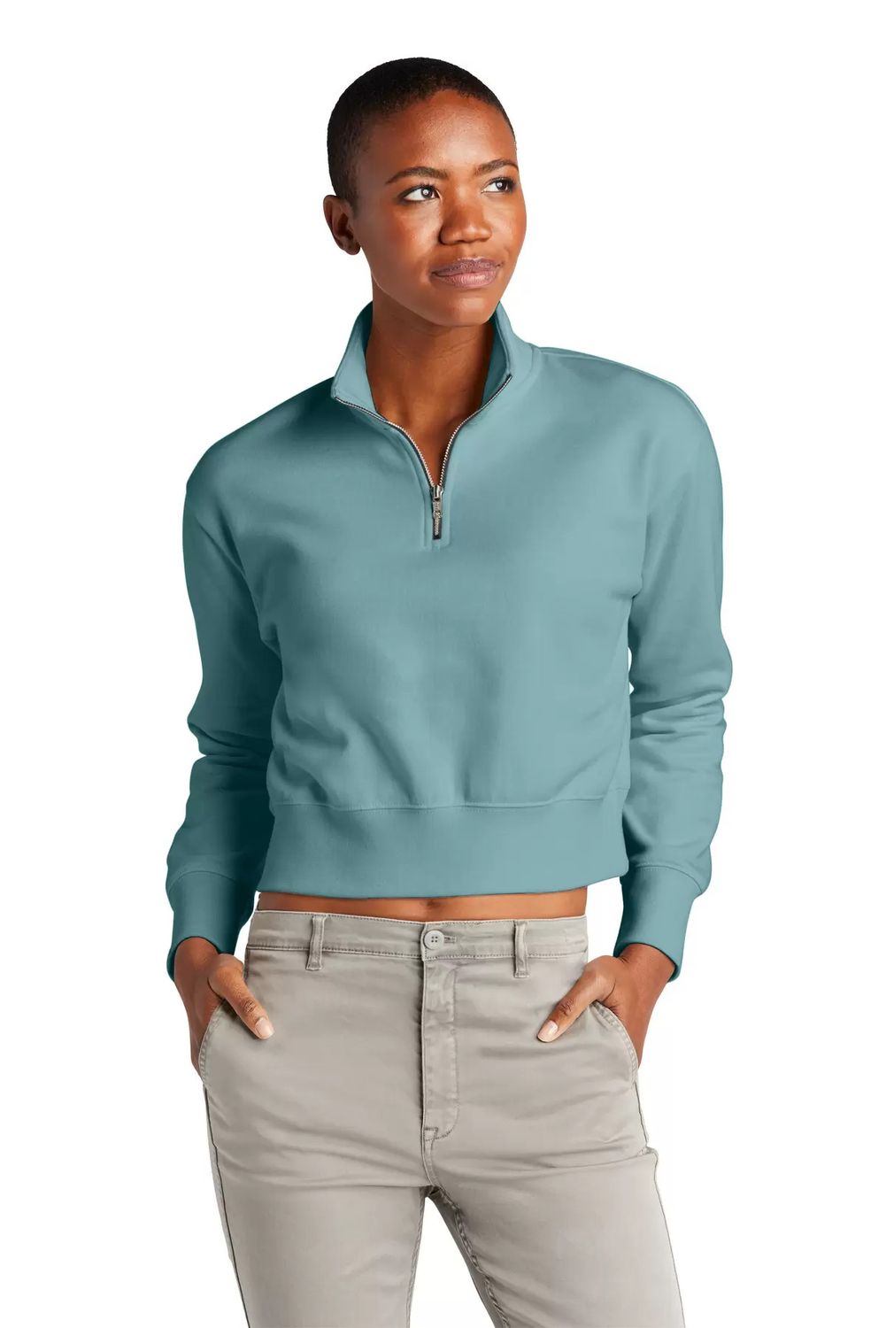 District Women&#39;s V.I.T. Fleece Crop 1/2-Zip Medium