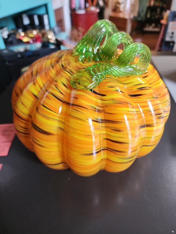 Large Glass Pumpkin, Orange