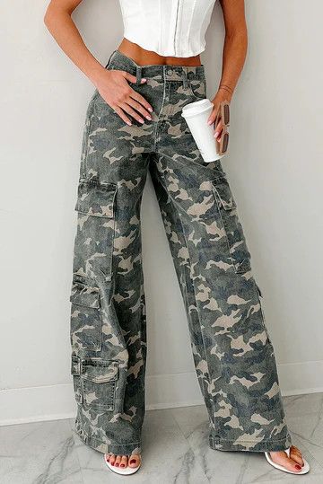 Green Camo Cargo Pants