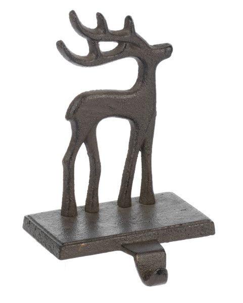 Reindeer Stocking Holder, Color: Bronze