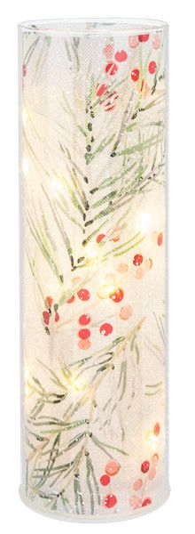 LED Light Up Winterberry Pillar, Size: Large